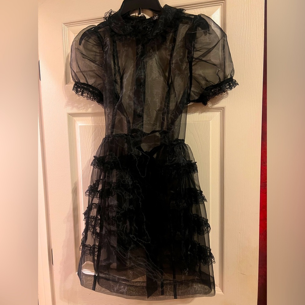 Dolls Kill Lolita Sheer Black Dress